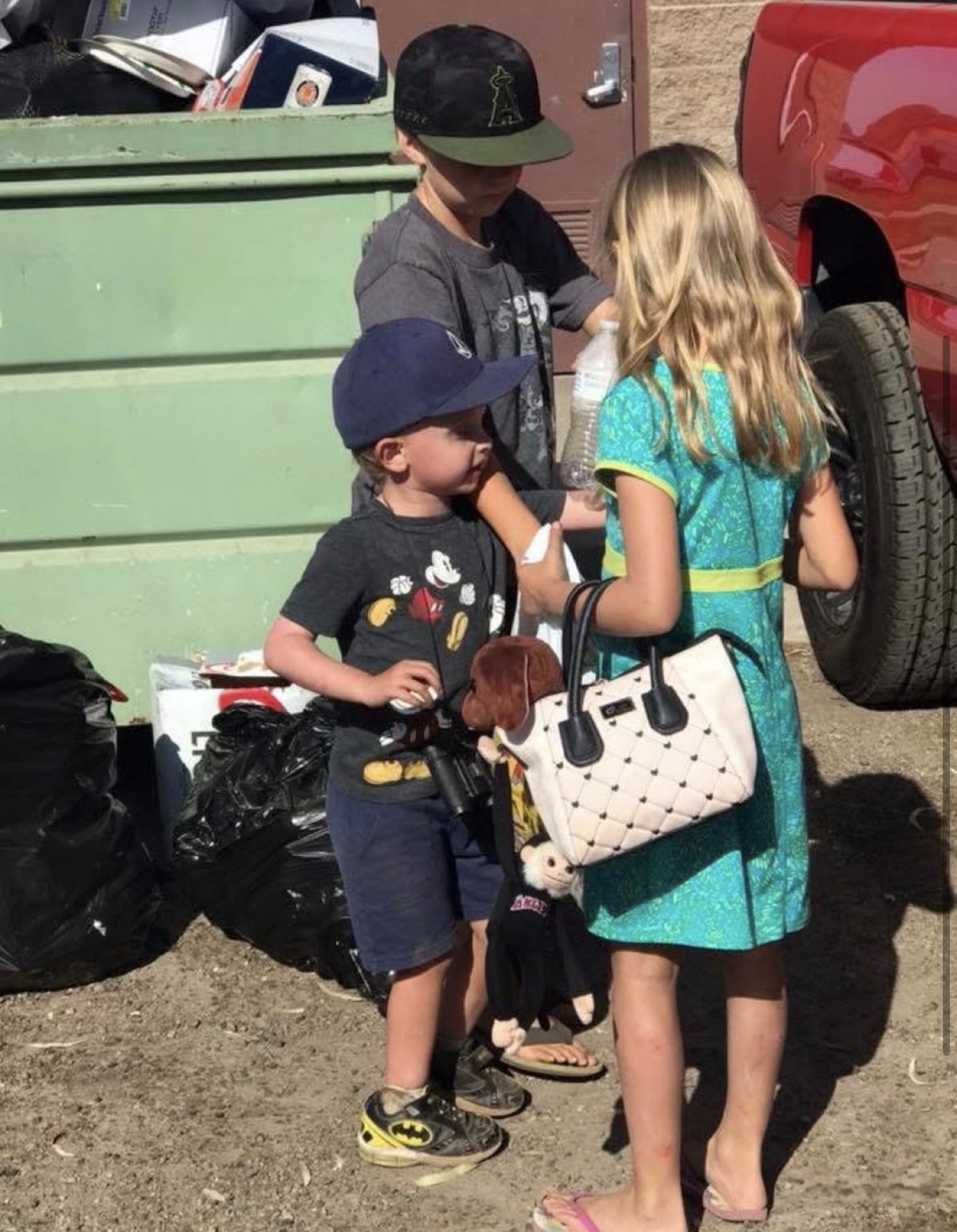 Kids sorting and preparing recycling donations