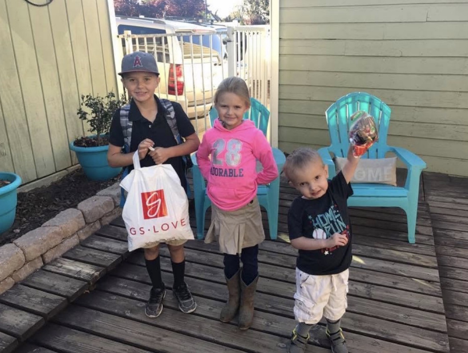 Kids donating Halloween candy